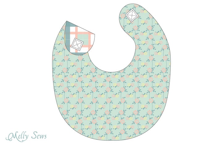Step 3 - Sew a Drool Bib with a FREE baby bib pattern - Melly Sews 