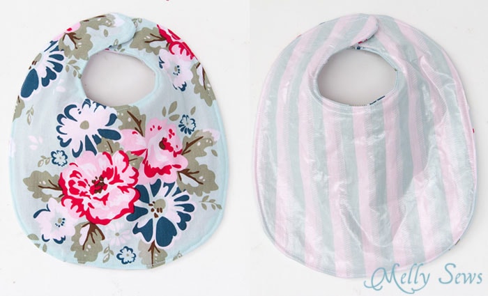 Front and back view - Sew a Drool Bib with a FREE baby bib pattern - Melly Sews 