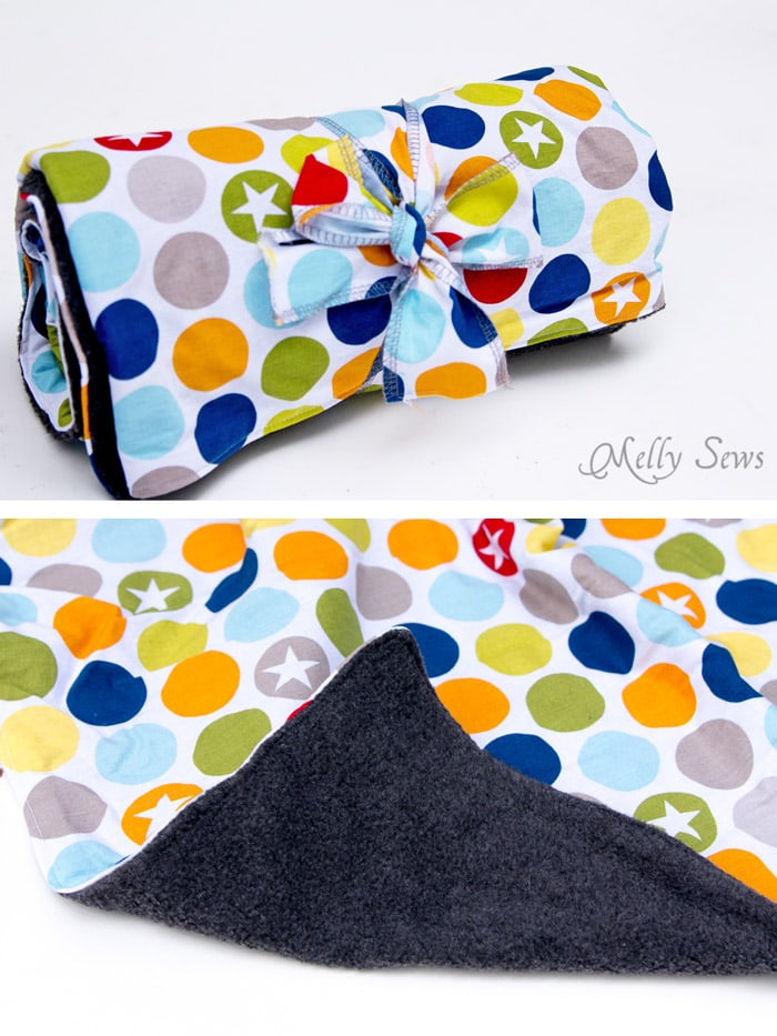 Fleece backed baby blanket - How To: Sew Baby Blanket - 2 EASY baby blanket sewing tutorials, perfect for baby gifts and baby shower gifts - Melly Sews
