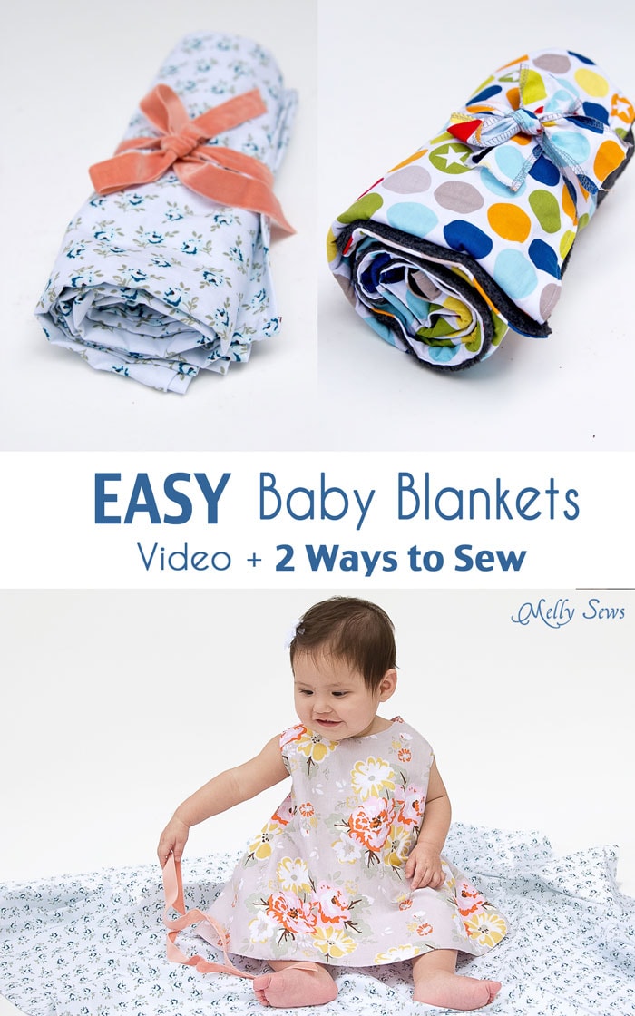 How To: Sew Baby Blanket - 2 EASY baby blanket sewing tutorials, perfect for baby gifts and baby shower gifts - Melly Sews