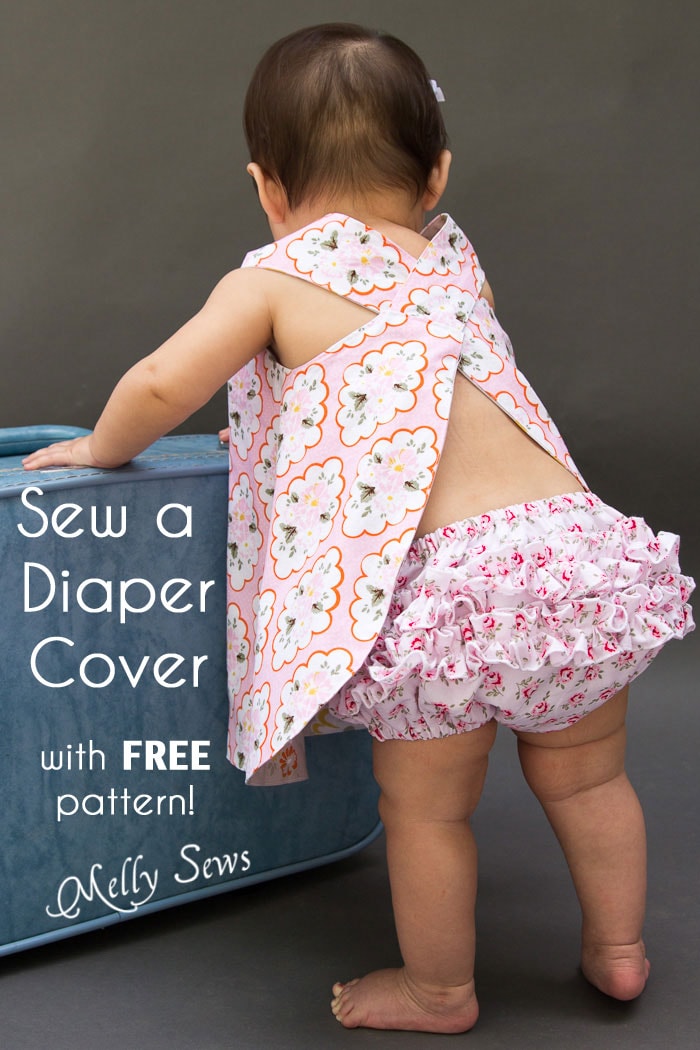Sew a diaper cover - make these ruffled bloomers with a free pattern, video and written instructions - Melly Sews 