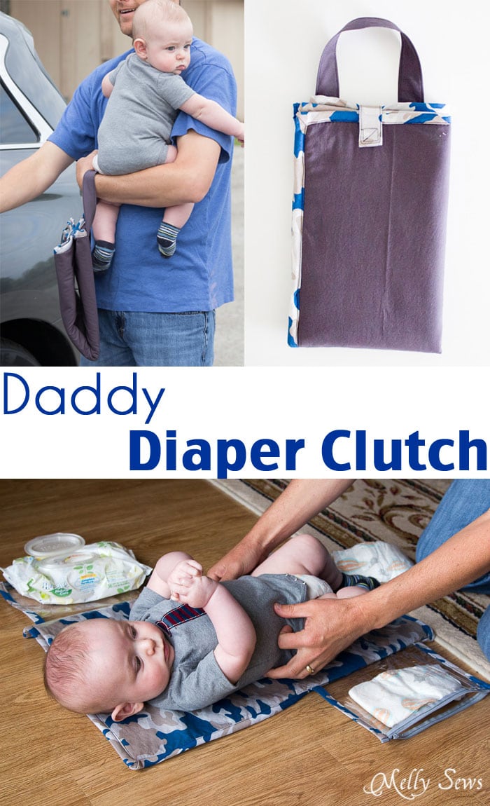 Diaper clutch tutorial - Make a diaper changing mat for the essentials with this tutorial - Melly Sews