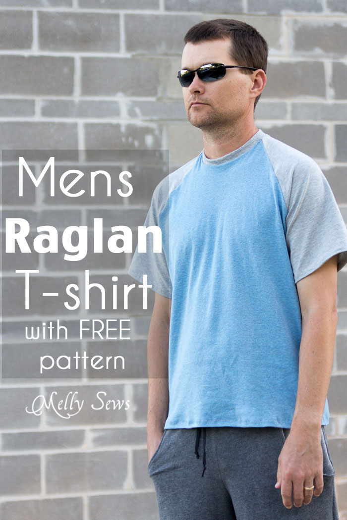 Mens Raglan T-shirt Pattern and Tutorial - Make a raglan tshirt with this free pattern - Melly Sews 