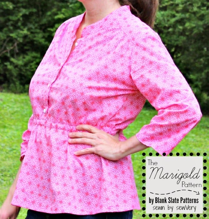 Marigold Peplum pattern by Blank Slate Patterns, sewn by sewVery