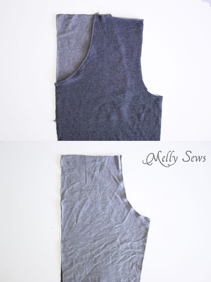 Step 2- Sew Mens Shorts Tutorial - with drawstring and pockets - Melly Sews