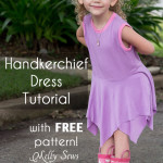 Handkerchief Hem Dress tutorial - Sew a knit girls dress with this free pattern - Melly Sews