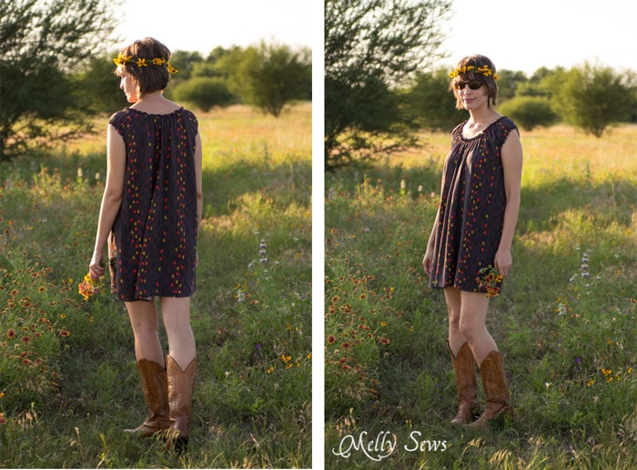 Wildflower Wandering - Sew a Peasant Dress - Boho Baby Doll Dress for Women - Free pattern and tutorial from Melly Sews