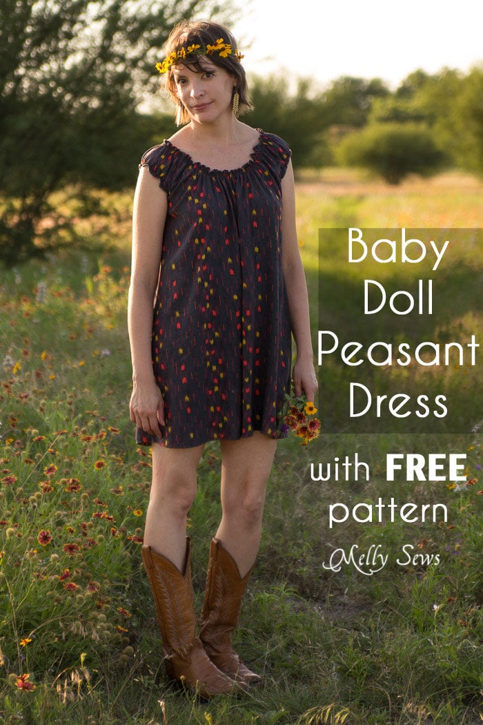 Sew a Peasant Dress - Boho Baby Doll Dress for Women - Free pattern and tutorial from Melly Sews
