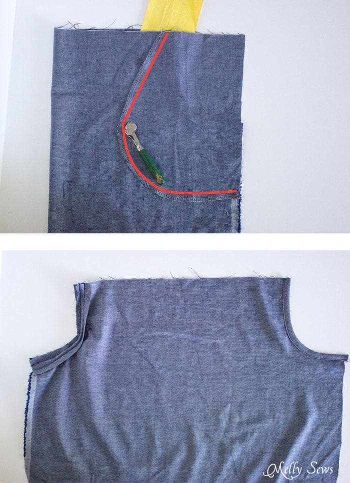 Step 2 - Chambray High Low Skirt Tutorial - Melly Sews