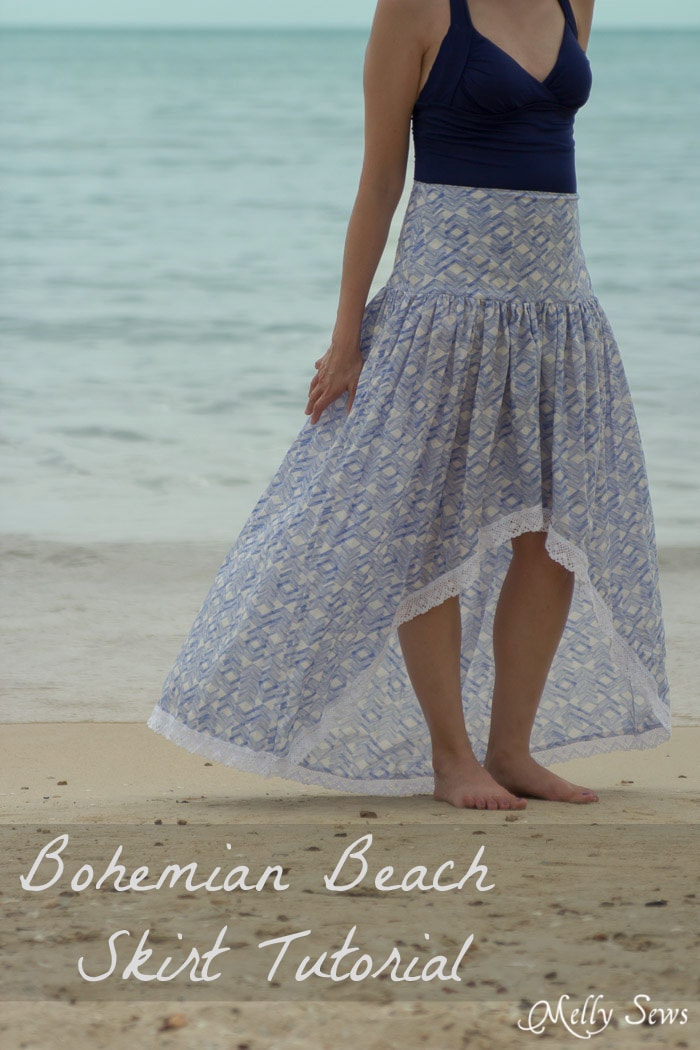 Boho Skirt Tutorial - Sew a Floaty Bohemian Skirt with this tutorial - Melly Sews