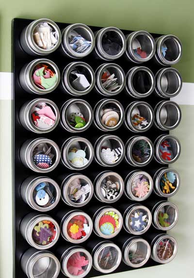 Magnet board for storing buttons and small notions - Creating Keepsakes Blog