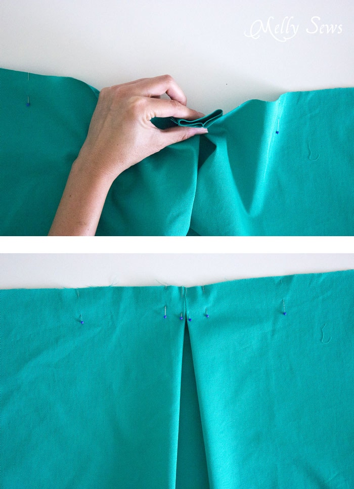 Step 2 - DIY Pleated Wrap Skirt - Sew a Pleated Mini Skirt with this easy tutorial - no buttons or zippers needed! - Melly Sews