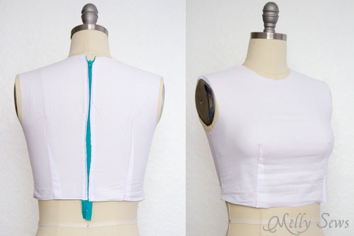 Bodice on a form with fit issues - Make a bodice pattern - bodice drafting - Melly Sews