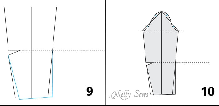 Step 3- How to draft a sleeve - Melly Sews - make a sleeve pattern 