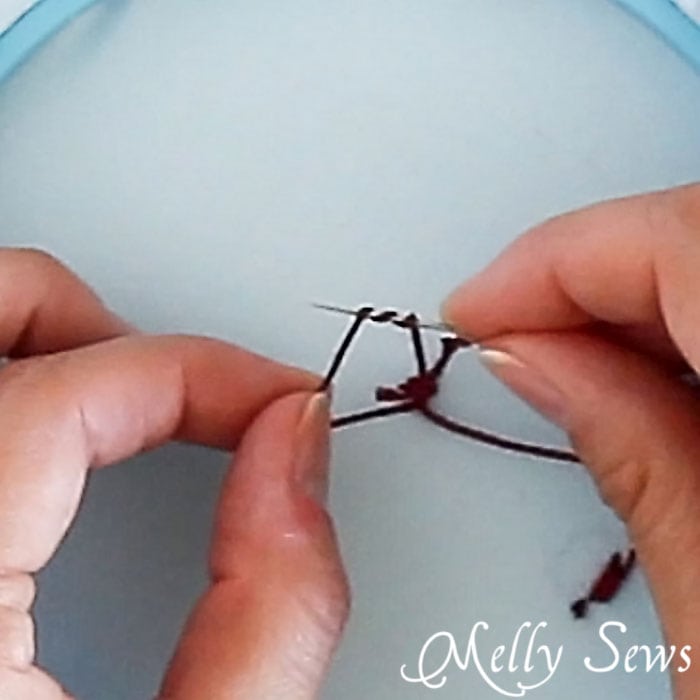 How to knot thread - How to Hand Embroider - Embroidery Stitches to add to a handmade or store bought shirt - Women's DIY Fashion and sewing - Melly Sews