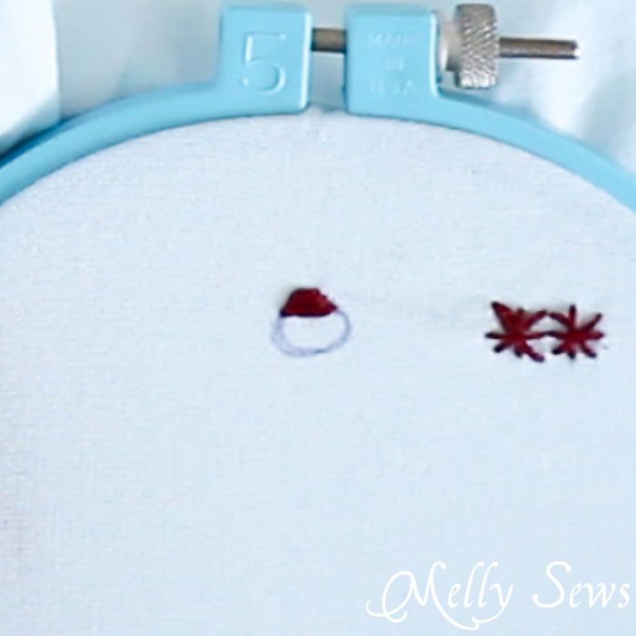 Satin stitch - How to Hand Embroider - Embroidery Stitches to add to a handmade or store bought shirt - Women's DIY Fashion and sewing - Melly Sews