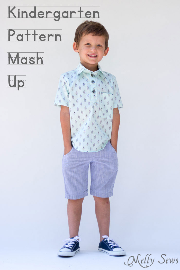 Blank Slate Patterns Prepster Pullover Pattern mashup - sewing patterns for boys - Melly Sews