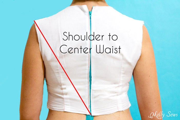 Measure Shoulder to Center Waist Back - Melly Sews
