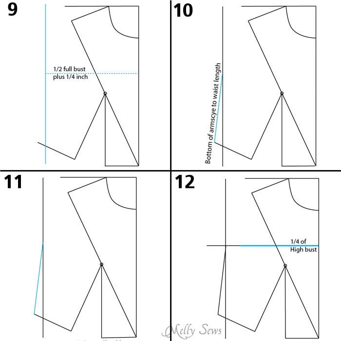 Side seam - Make a bodice pattern - bodice drafting - Melly Sews
