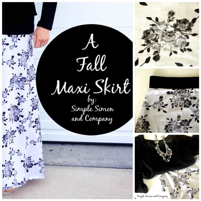 Maxi skirt by Simple Simon and Co in Idle Wild Gray Floral