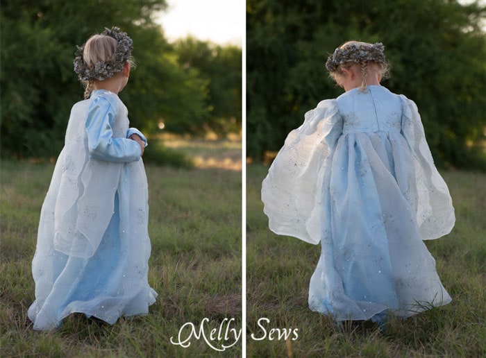 Back view - Sew a Princess Costume with a free pattern and tutorial from Melly Sews - could work for Princess Bride, Elsa, and other characters