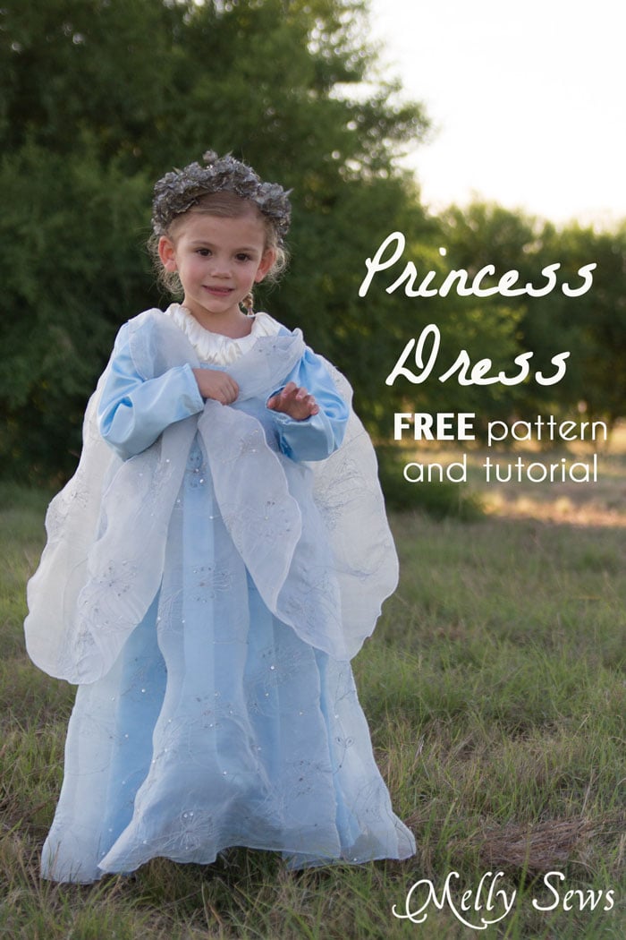 Sew a Princess Costume with a free pattern and tutorial from Melly Sews - could work for Princess Bride, Elsa, and other characters