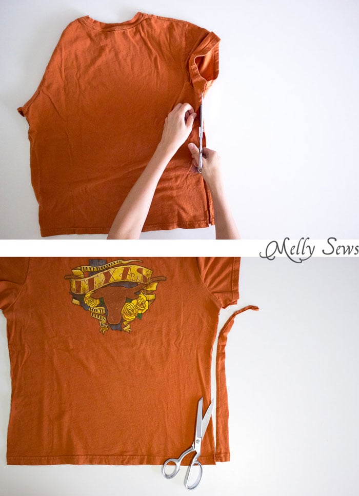 Step 1 - How to fix a t shirt with twisted seams - Melly Sews 