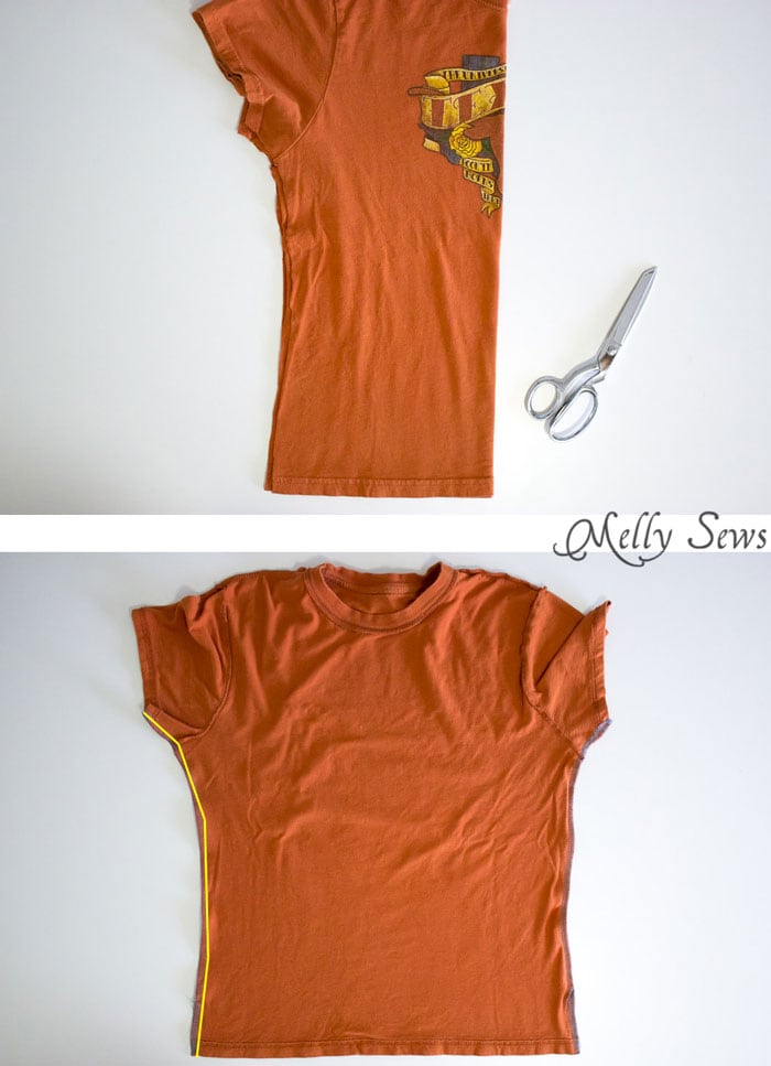 Step 2 - How to fix a t shirt with twisted seams - Melly Sews 