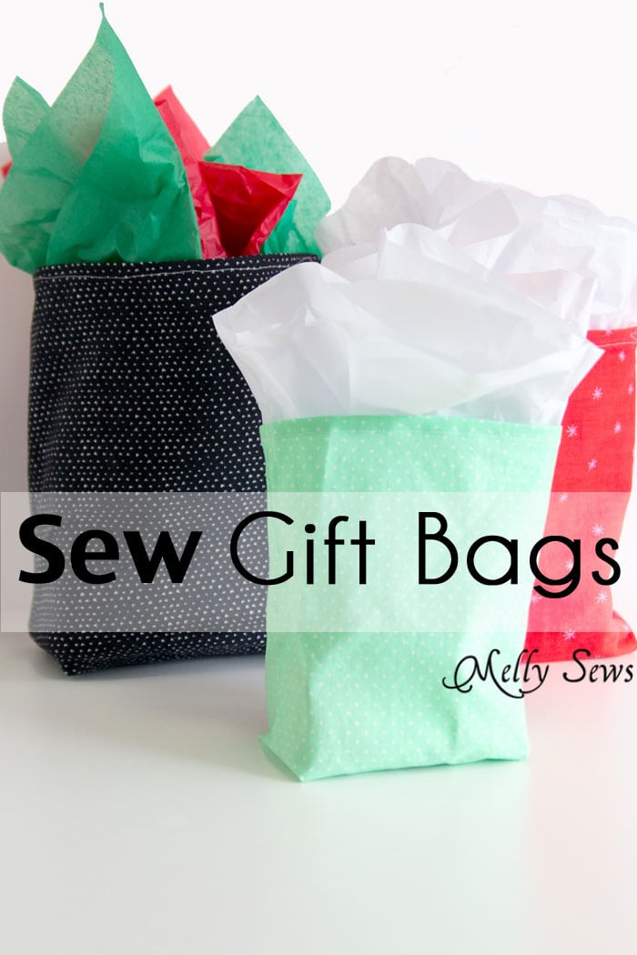 How to sew Fabric Gift Bags - Make Reusable Gift Bags with this tutorial from Melly Sews