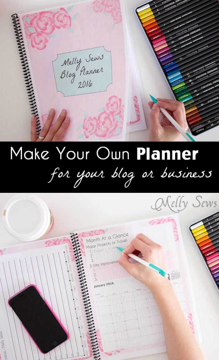Get your blog or business on track for the year with a customized planner. Get the DIY and free printables here - Melly Sews
