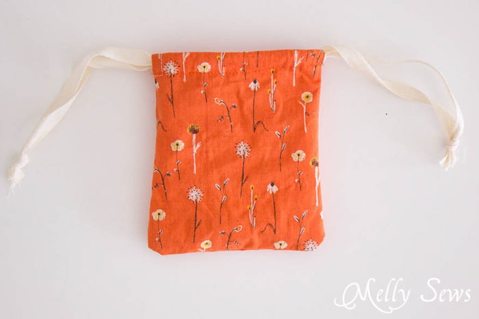 Finished drawstring bag - Great gift! Make homemade lotion bars and cute drawstring bags to store them in! - Melly Sews 