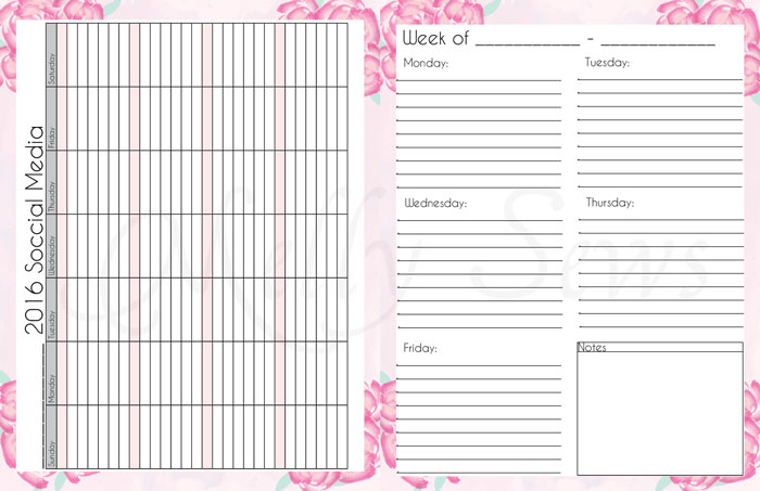 Weekly To Do and Social Media Calendar - Get your blog or business on track for the year with a customized planner. Get the DIY and free printables here - Melly Sews
