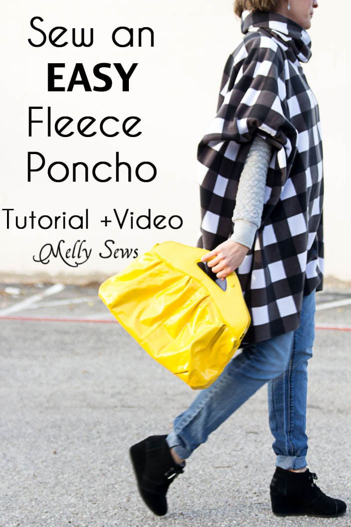 Sew an EASY Fleece Poncho - DIY Poncho Tutorial with Video by Melly Sews