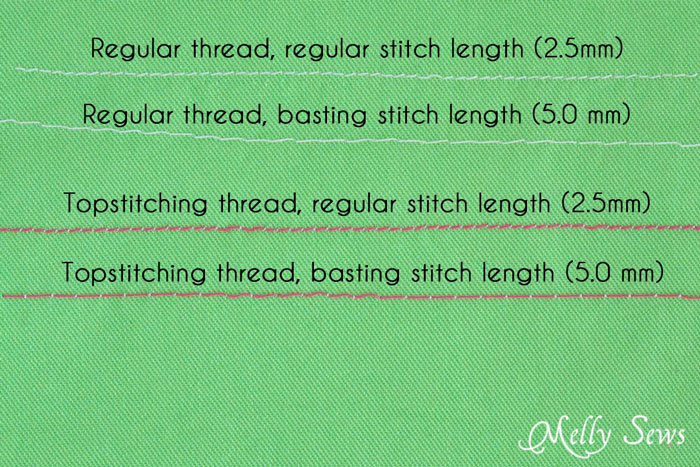 Basting vs regular stitch length - How to Baste in sewing - Sewing Glossary Term - Melly Sews
