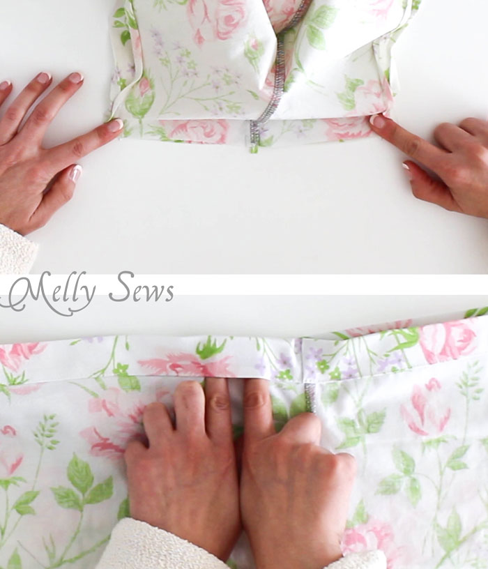 Step 5 - Sew Pajama Shorts with a Sweet Scallop detail - Free pattern and DIY tutorial on Melly Sews
