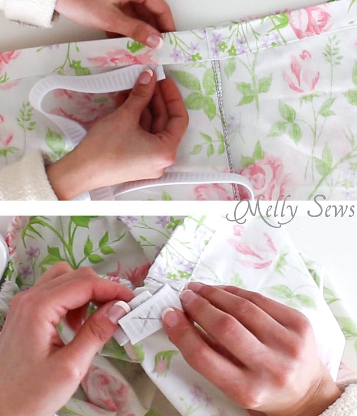 Step 6 - Sew Pajama Shorts with a Sweet Scallop detail - Free pattern and DIY tutorial on Melly Sews