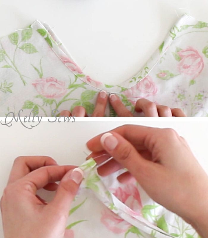 Step 2 - Sew Pillowcase Top Pajamas - DIY sewing tutorial from a vintage sheet - Melly Sews