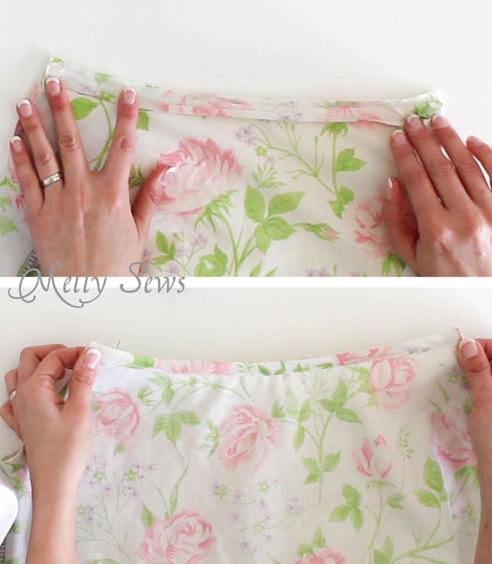 Step 3 -Sew Pillowcase Top Pajamas - DIY sewing tutorial from a vintage sheet - Melly Sews