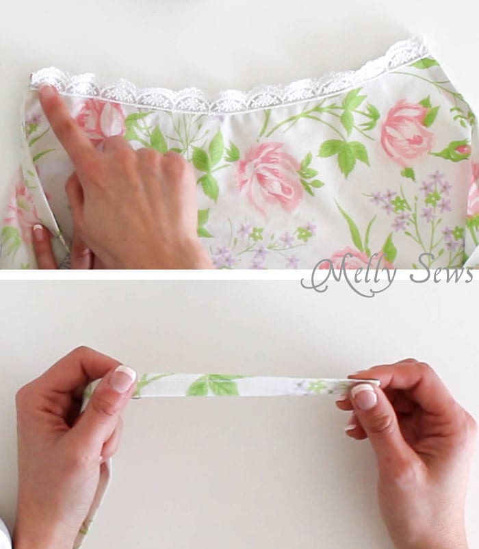 Step 4 - Sew Pillowcase Top Pajamas - DIY sewing tutorial from a vintage sheet - Melly Sews