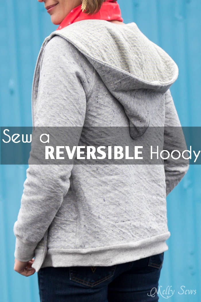 How to sew a reversible hoody - DIY tutorial by Melly Sews - Zinnia Jacket sewing pattern by Blank Slate Patterns