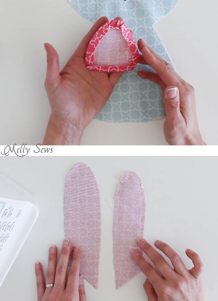 Step 4 - Sew a Bunny - DIY Easter Bunny Tutorial - Free Pattern to sew this cute bunny - would make a great baby gift! - Melly Sews