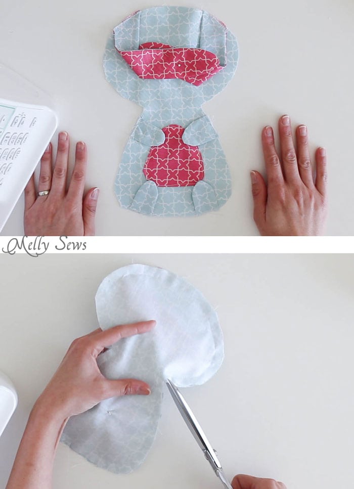 Step 5 - Sew a Bunny - DIY Easter Bunny Tutorial - Free Pattern to sew this cute bunny - would make a great baby gift! - Melly Sews