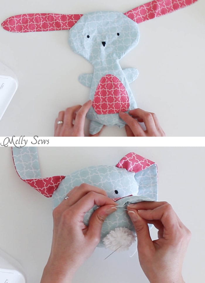 Step 6 - Sew a Bunny - DIY Easter Bunny Tutorial - Free Pattern to sew this cute bunny - would make a great baby gift! - Melly Sews