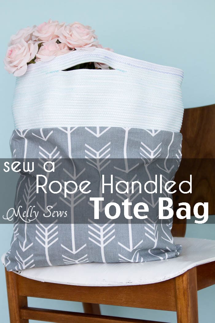 So cute and so much easier than it looks - I could do this! Sew a Tote with Rope Handles - DIY Tote Tutorial - Melly Sews
