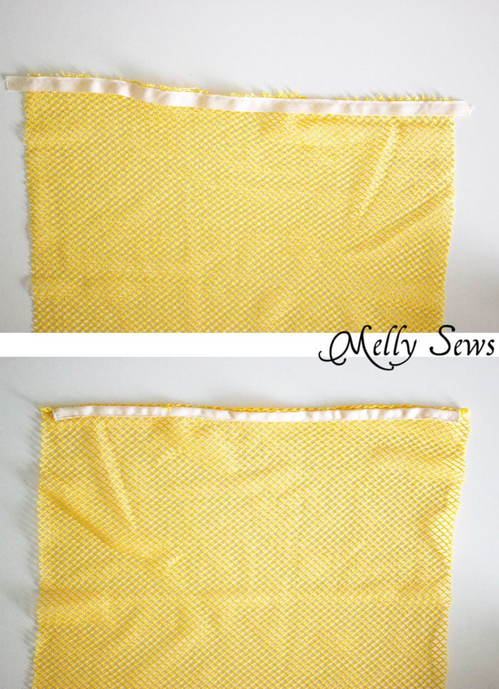 Step 1- Make a Drawstring Bag - Sew a Mesh Drawstring Bag for Sports Equipment or Laundry - Tutorial by Melly Sews