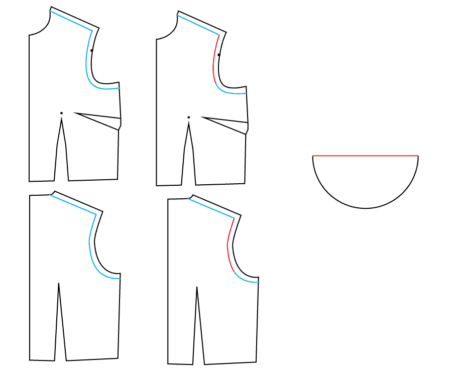 Diagram - Draft a Flutter Sleeve - How to easily add a sleeve to a dress