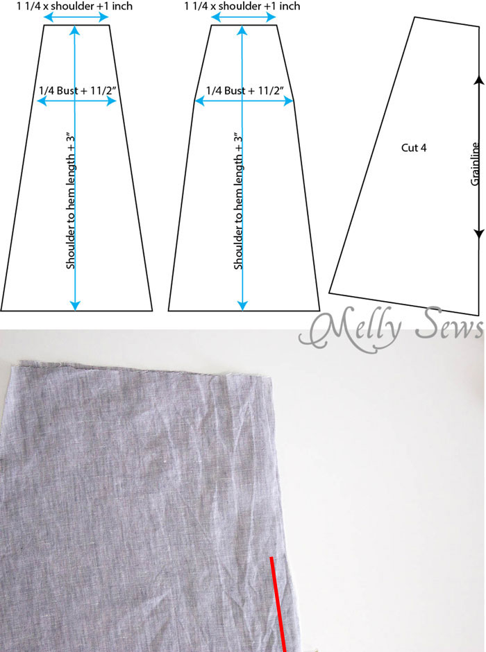 Step 1 - Linen Sundress Tutorial - DIY Dress for any size by Melly Sews for (30) Days of Sundresses