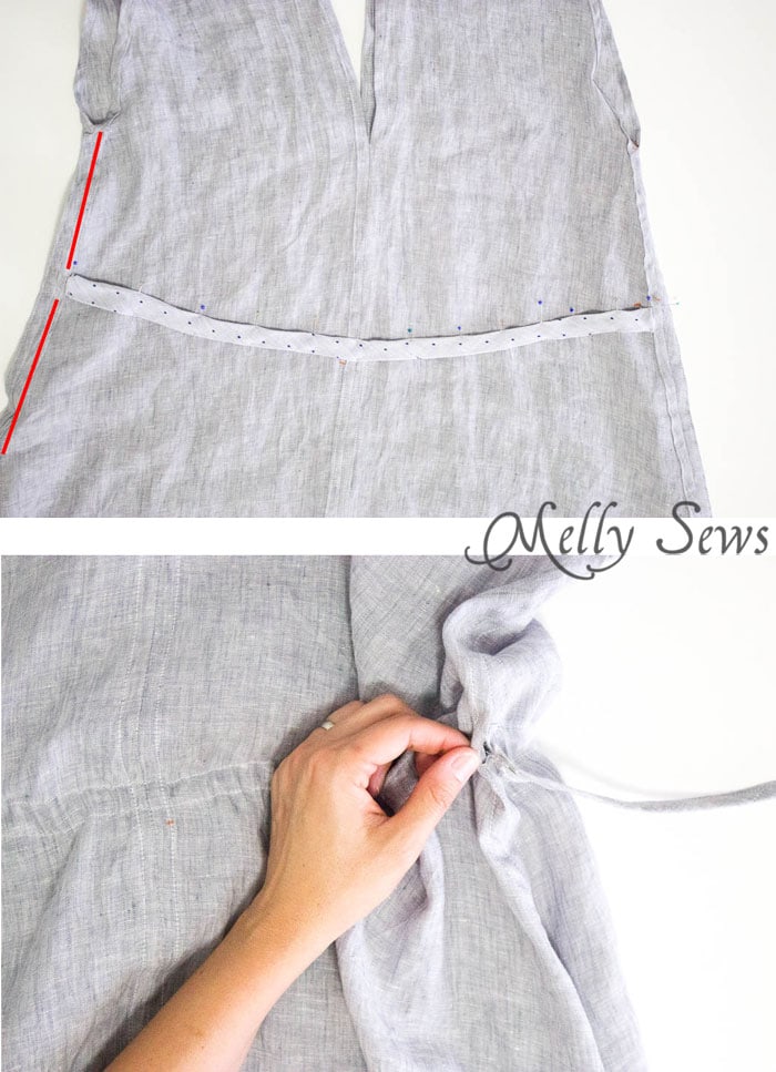 Step 5 - Linen Sundress Tutorial - DIY Dress for any size by Melly Sews for (30) Days of Sundresses