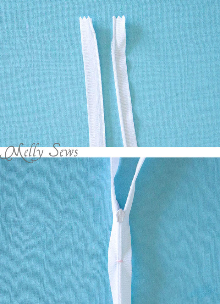 Step 1 - How to Sew an Invisible Zipper - You don't need a special invisible zipper foot! Step by Step tutorial by Melly Sews