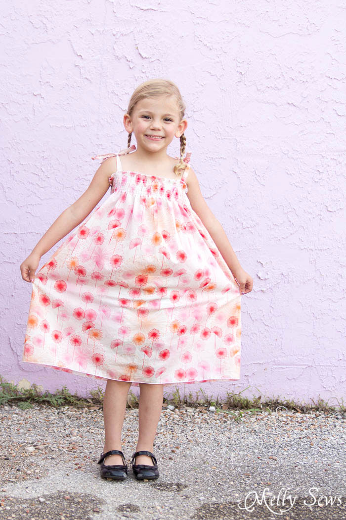 Precious! -Sew an easy shirred sundress - so cute and quick! DIY sewing tutorial by Melly Sews for (30) Days of Sundresses